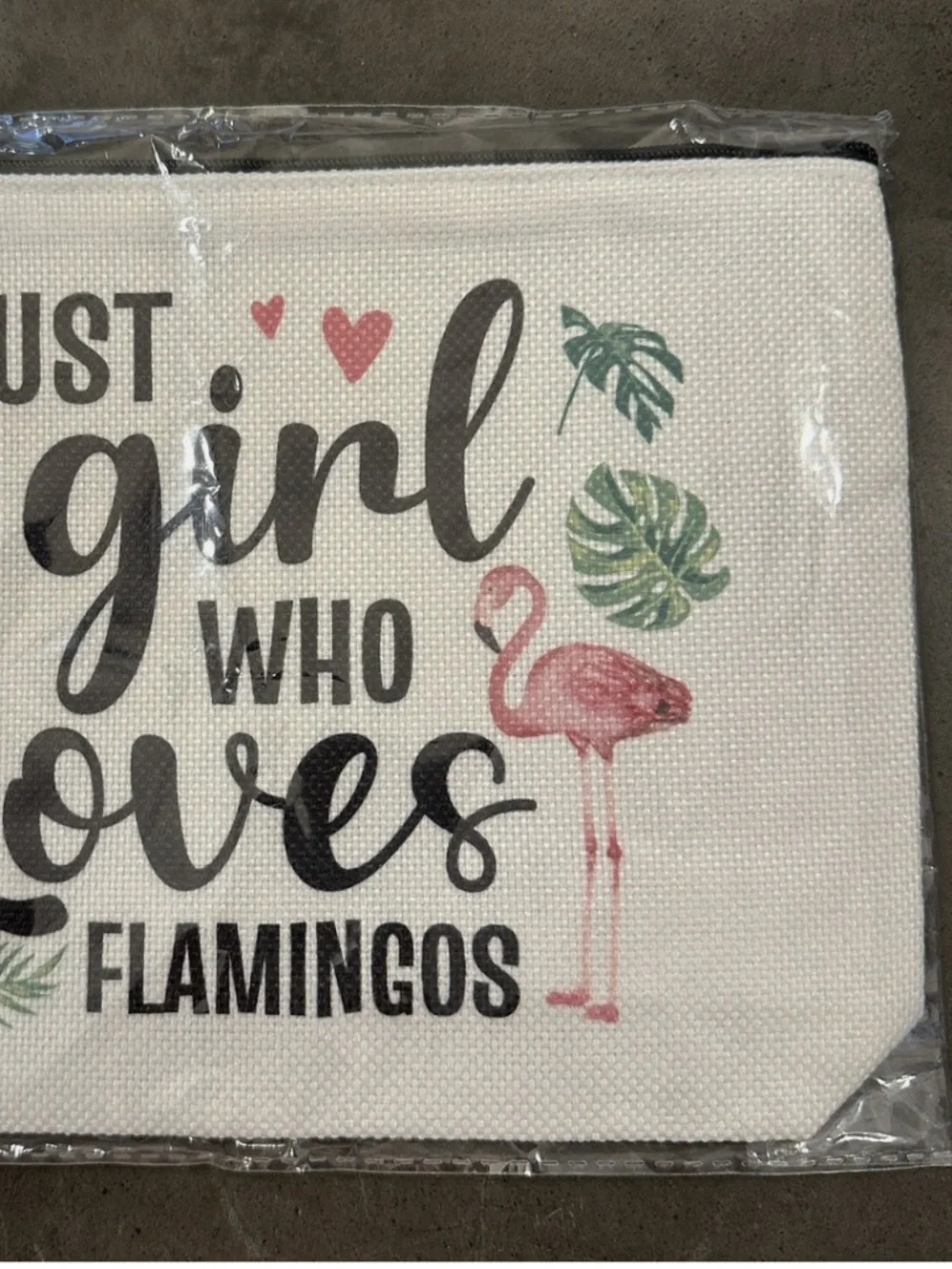 Just A Girl Who Loves Flamingos Makeup Bag Cosmetic Toiletry Pouch NEW!!